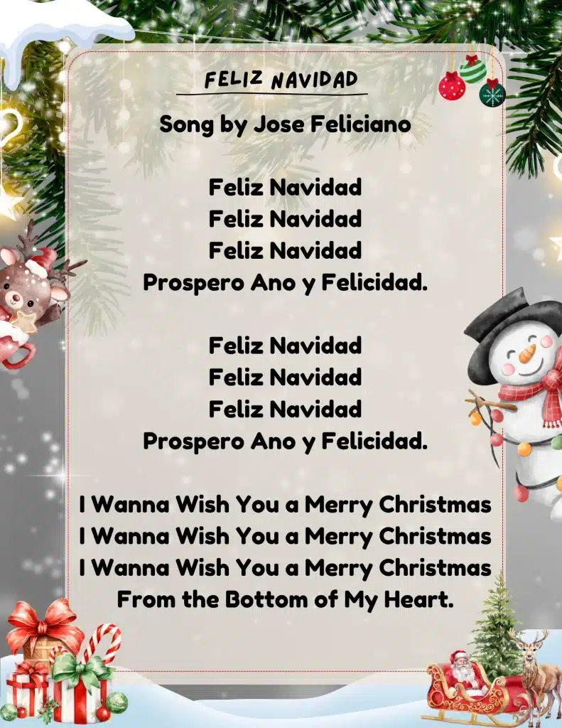 Feliz Navidad Lyrics