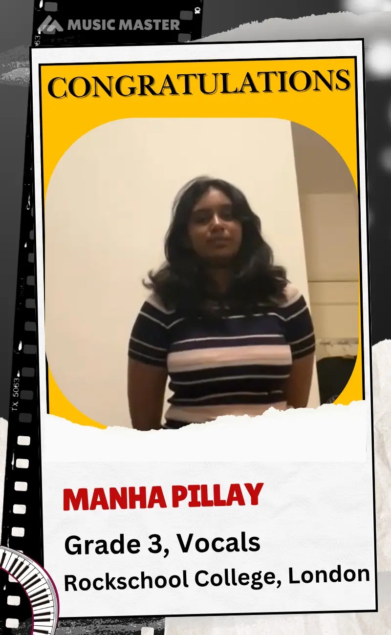 Manha Pillay_Grade 3_Rockschool_Vocals