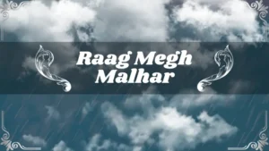 Classical Indian musician playing Raag Megh Malhar on sitar during monsoon season