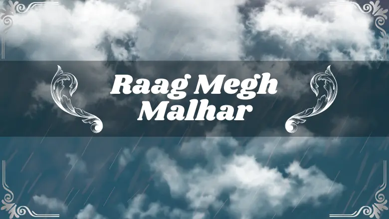 Classical Indian musician playing Raag Megh Malhar on sitar during monsoon season
