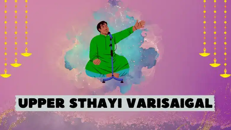 Visual representation of Upper Sthayi Varisaigal, a Carnatic music vocal exercise for mastering high octave notes.